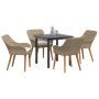 Conjunto de Comedor de Jardín de 5 Piezas en Ratán y Poliéster Beige by , Garden tables - Ref: Foro24-3261699, Price: 553,01 ...