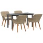 Juego de Comedor de Jardín de 5 Piezas Beige de Poliratán by , Garden tables - Ref: Foro24-3261700, Price: 601,91 €, Discount: %