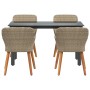Juego de Comedor de Jardín de 5 Piezas Beige de Poliratán by , Garden tables - Ref: Foro24-3261700, Price: 601,91 €, Discount: %