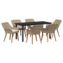 Juego de Comedor de Jardín de 7 Piezas Ratán Poliéster Beige | Foro24.es | Tu tienda online para hogar, jardín y más Foro24.es
