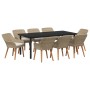 Conjunto de Comedor de Jardín de 9 Piezas Ratán Poli Beige | Foro24.es | Tu tienda online para hogar, jardín y más Foro24.es