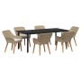 Conjunto de Comedor de Jardín de 7 Piezas Beige de Ratán by , Garden tables - Ref: Foro24-3261703, Price: 934,48 €, Discount: %