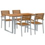 Conjunto de Comedor de Jardín de 5 Piezas de Acacia Sólida y Metal by , Garden sets - Ref: Foro24-3284343, Price: 484,45 €, D...