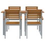 Conjunto de Comedor de Jardín de 5 Piezas de Acacia Sólida y Metal by , Garden sets - Ref: Foro24-3284343, Price: 484,45 €, D...