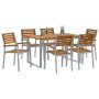 Conjunto de Comedor de Jardín de 7 Piezas de madera maciza de Acacia y Metal von , Gartensets - Ref: Foro24-3284344, Preis: 6...