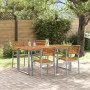 Conjunto de comedor de jardín de 5 piezas de madera maciza de acacia y metal | Foro24.es | Tu tienda online para hogar, jardín y más Foro24.es