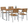 Conjunto de comedor de jardín de 5 piezas de madera maciza de acacia y metal | Foro24.es | Tu tienda online para hogar, jardín y más Foro24.es