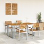 Conjunto de comedor de jardín de 5 piezas de madera maciza de acacia y metal | Foro24.es | Tu tienda online para hogar, jardín y más Foro24.es