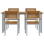Conjunto de comedor de jardín de 5 piezas de madera maciza de acacia y metal | Foro24.es | Tu tienda online para hogar, jardín y más Foro24.es