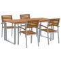 Conjunto de Comedor de Jardín de 5 Piezas de Madera Sólida de Acacia y Metal | Foro24.es | Tu tienda online para hogar, jardín y más Foro24.es
