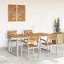 Conjunto de Comedor de Jardín de 5 Piezas de Madera Sólida de Acacia y Metal | Foro24.es | Tu tienda online para hogar, jardín y más Foro24.es