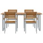 Conjunto de Comedor de Jardín de 5 Piezas de Madera Sólida de Acacia y Metal | Foro24.es | Tu tienda online para hogar, jardín y más Foro24.es
