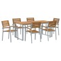 Juego de Comedor de Jardín de 7 Piezas de Madera Maciza de Acacia y Metal by , Garden sets - Ref: Foro24-3284348, Price: 696,...