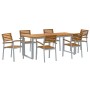 Conjunto de Comedor de Jardín de 7 Piezas de Madera Sólida de Acacia y Metal von , Gartensets - Ref: Foro24-3284349, Preis: 7...