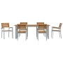 Conjunto de Comedor de Jardín de 7 Piezas de Madera Sólida de Acacia y Metal von , Gartensets - Ref: Foro24-3284349, Preis: 7...