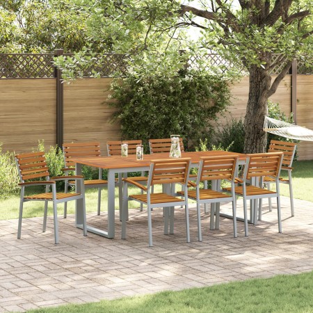Juego de Comedor de Jardín de 9 Piezas de Madera Sólida de Acacia y Metal von , Gartensets - Ref: Foro24-3284350, Preis: 862,...