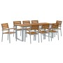 Juego de Comedor de Jardín de 9 Piezas de Madera Sólida de Acacia y Metal von , Gartensets - Ref: Foro24-3284350, Preis: 862,...