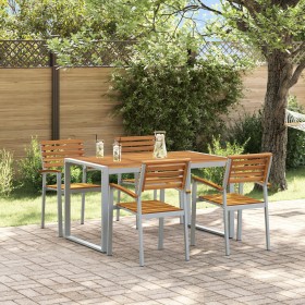 Conjunto de Comedor de Jardín de 5 Piezas de Madera Maciza de Acacia y Metal by , Garden sets - Ref: Foro24-3284359, Price: 4...