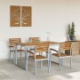 Conjunto de Comedor de Jardín de 5 Piezas de Madera Maciza de Acacia y Metal by , Garden sets - Ref: Foro24-3284359, Price: 4...