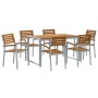 Juego de Comedor de Jardín de 7 Piezas de Madera Sólida de Acacia y Metal | Foro24.es | Tu tienda online para hogar, jardín y más Foro24.es