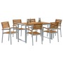 Juego de Comedor de Jardín de 7 Piezas de Madera Sólida de Acacia y Metal | Foro24.es | Tu tienda online para hogar, jardín y más Foro24.es