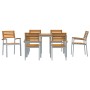 Juego de Comedor de Jardín de 7 Piezas de Madera Sólida de Acacia y Metal | Foro24.es | Tu tienda online para hogar, jardín y más Foro24.es