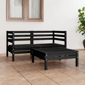 Garden furniture set 3 pieces solid black pine wood by vidaXL, Garden sets - Ref: Foro24-3082396, Price: 165,94 €, Discount: %
