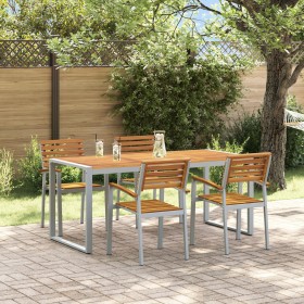 Comedor de Jardín de 5 Piezas de Madera Sólida de Acacia y Metal by , Garden sets - Ref: Foro24-3284363, Price: 544,72 €, Dis...