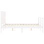White solid wood bed frame with headboard 120x200 cm by vidaXL, Beds and slatted bases - Ref: Foro24-3194567, Price: 132,11 €...