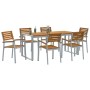 Conjunto de Comedor de Jardín de 7 Piezas de Madera Sólida de Acacia y Metal von , Gartensets - Ref: Foro24-3284364, Preis: 7...