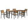 Conjunto de Comedor de Jardín de 7 Piezas de Madera Maciza de Acacia y Metal by , Garden tables - Ref: Foro24-3284389, Price:...