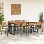 Juego de Comedor de 5 Piezas de Madera Sólida de Acacia y Metal by , Garden tables - Ref: Foro24-3284390, Price: 901,24 €, Di...