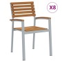 Sillas de jardín apilables 8 pcs de madera sólida de acacia y metal by , Garden chairs - Ref: Foro24-3284392, Price: 614,84 €...