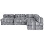 Sofá modular tipo puff de 4 plazas convertible tela gris claro by , Cushions for chairs and sofas - Ref: Foro24-3315098, Pric...