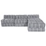 Sofá modular tipo puff de 4 plazas convertible tela gris claro | Foro24.es | Tu tienda online para hogar, jardín y más Foro24.es