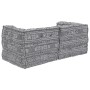 Sofá modular tipo puff 2 plazas convertible tela gris claro | Foro24.es | Tu tienda online para hogar, jardín y más Foro24.es