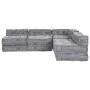 Sofá modular tipo puff 4 plazas convertible tela gris claro by , Cushions for chairs and sofas - Ref: Foro24-3315108, Price: ...