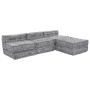 Sofá modular tipo puff 4 plazas convertible tela gris claro de , Cojines para sillas y sofás - Ref: Foro24-3315109, Precio: 4...