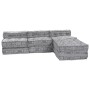 Sofá modular tipo puff 4 plazas convertible tela gris claro de , Cojines para sillas y sofás - Ref: Foro24-3315109, Precio: 4...