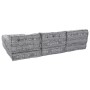Sofá modular tipo puff 4 plazas convertible tela gris claro | Foro24.es | Tu tienda online para hogar, jardín y más Foro24.es