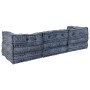 Sofá modular tipo puff 3 plazas convertible tela índigo by , Cushions for chairs and sofas - Ref: Foro24-3315112, Price: 418,...