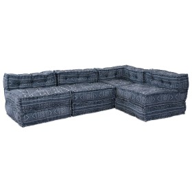 Sofá modular tipo puff 4 plazas convertible tela índigo von , Kissen für Stühle und Sofas - Ref: Foro24-3315113, Preis: 527,6...