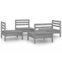 Gartenmöbel-Set 4-teilig aus massivem grauem Kiefernholz von vidaXL, Gartensets - Ref: Foro24-3082404, Preis: 206,84 €, Rabat...
