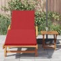 Tumbona con Cojín y Mesa en Madera Sólida Acacia Roja,  Tumbona Plegable con Ruedas y Cojín en Madera Sólida Acacia Roja | Foro24.es | Tu tienda online para hogar, jardín y más Foro24.es