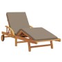 Tumbonas de 2 pcs con cojines y mesa color taupe de madera maciza de acacia | Foro24.es | Tu tienda online para hogar, jardín y más Foro24.es