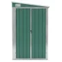 Cobertizo jardín pared acero galvanizado verde 118x382x178 cm de vidaXL, Cobertizos - Ref: Foro24-316229, Precio: 258,99 €, D...