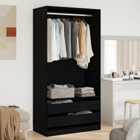 Armario Negro Roble 100x50x200 cm en Madera von , Kleiderschränke - Ref: Foro24-3329299, Preis: 202,42 €, Rabatt: %