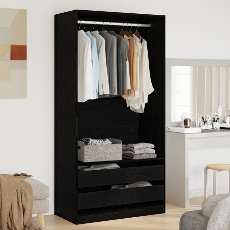 Armario Negro Roble 100x50x200 cm en Madera von , Kleiderschränke - Ref: Foro24-3329299, Preis: 202,42 €, Rabatt: %