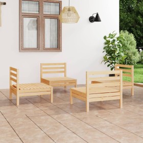 Gartenmöbel-Set 4-teilig aus massivem Kiefernholz von vidaXL, Gartensets - Ref: Foro24-3082402, Preis: 171,19 €, Rabatt: %