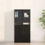 Aparador con puertas madera ingeniería roble negro 68x37x142 cm by , Sideboards - Ref: Foro24-3329301, Price: 154,53 €, Disco...